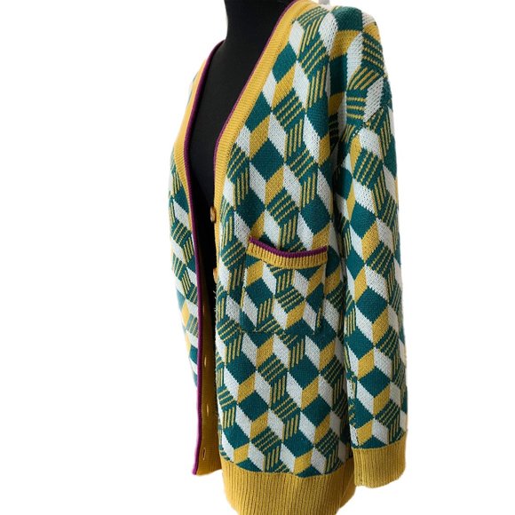 Alexa Chung Sweaters - Alexa Chung oversized wool jacquard cardigan in forest green